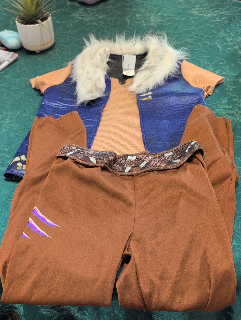 Disney Black and Purple 'Zombies 2' Knit Top with Cream Fur Trim